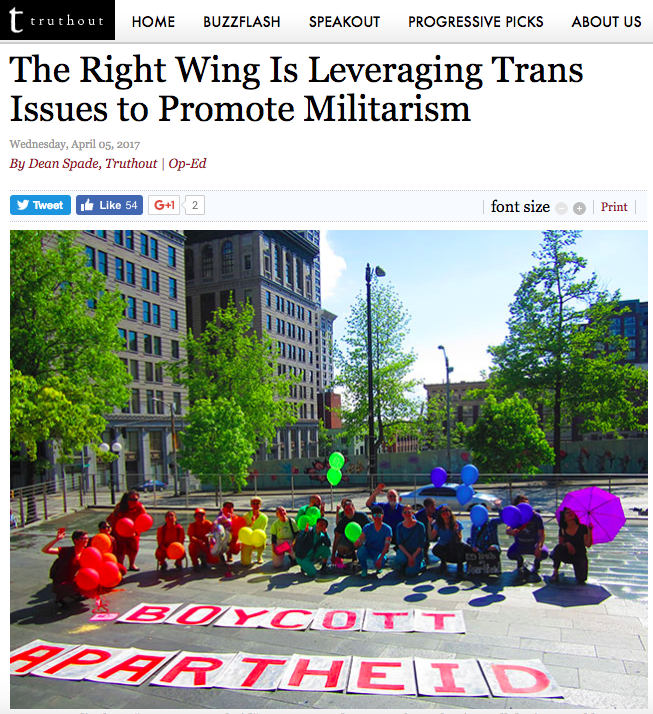 Right Leveraging Trans Issues to Promote Militarism