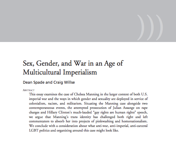 Sex, Gender, and War in an Age of Multicultural Imperialism