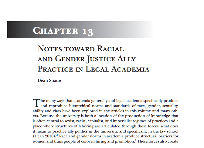 Notes Toward Racial and Gender Justice Ally Practice in Legal Academia